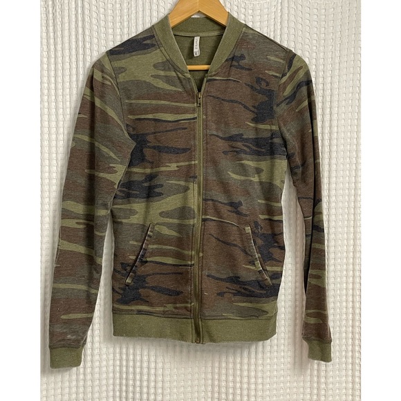 Camo Zip Up Sweater - Picture 1 of 4